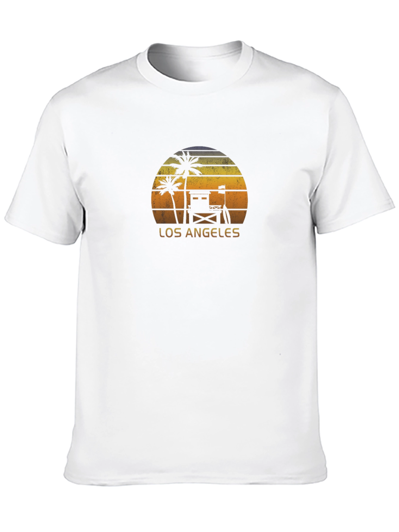 Los Angeles Sunset T-Shirt Palm Tree Lifeguard Design