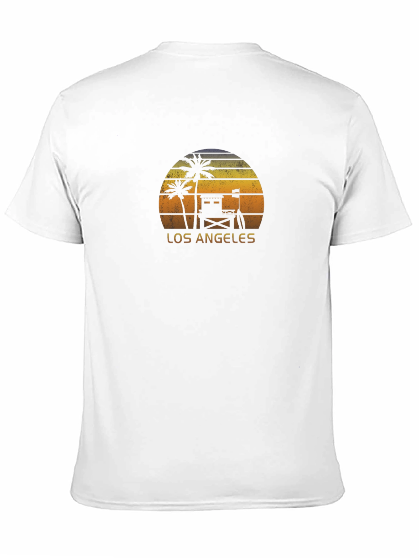 Los Angeles Sunset T-Shirt Palm Tree Lifeguard Design