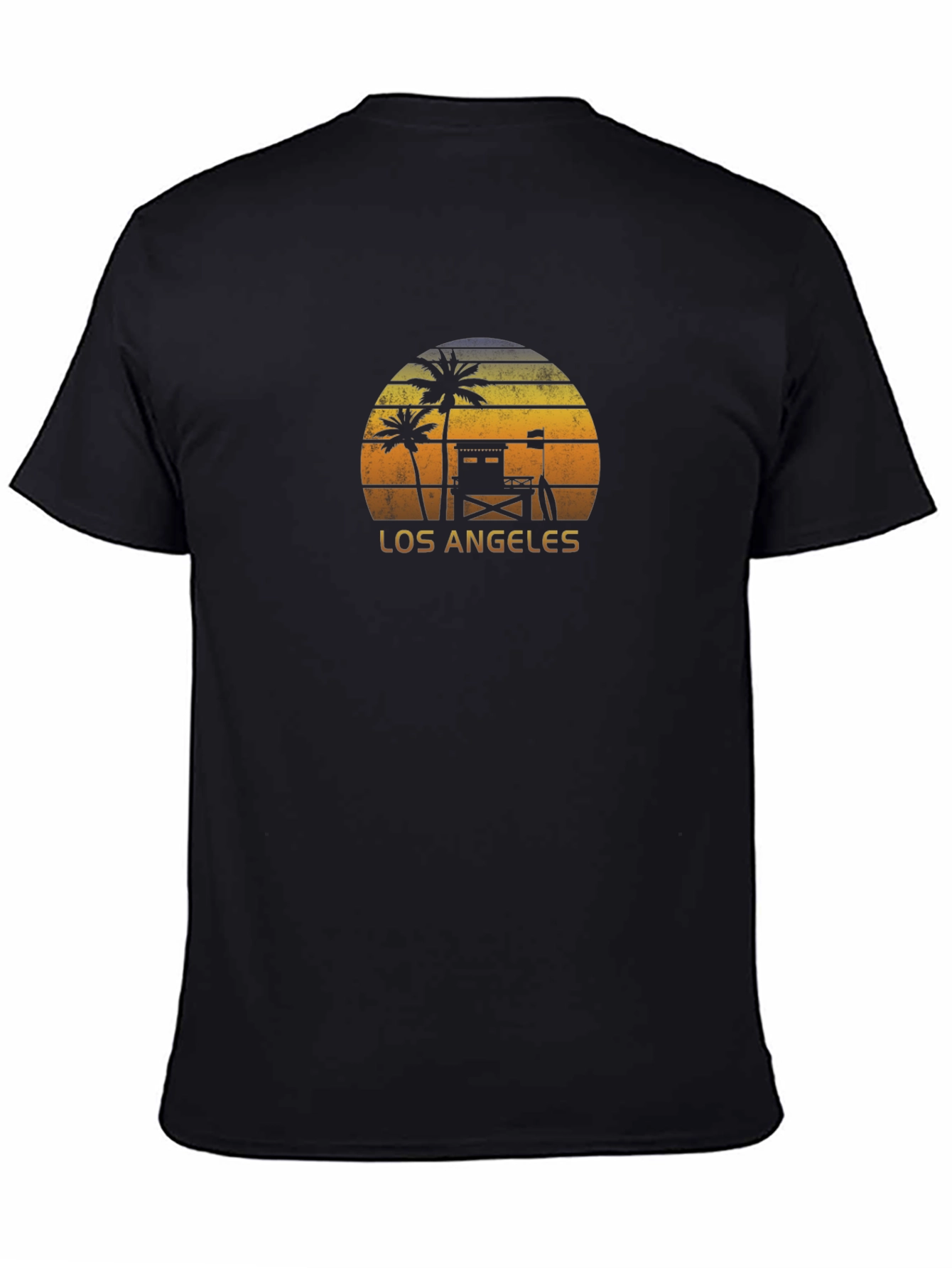 Los Angeles Sunset T-Shirt Palm Tree Lifeguard Design