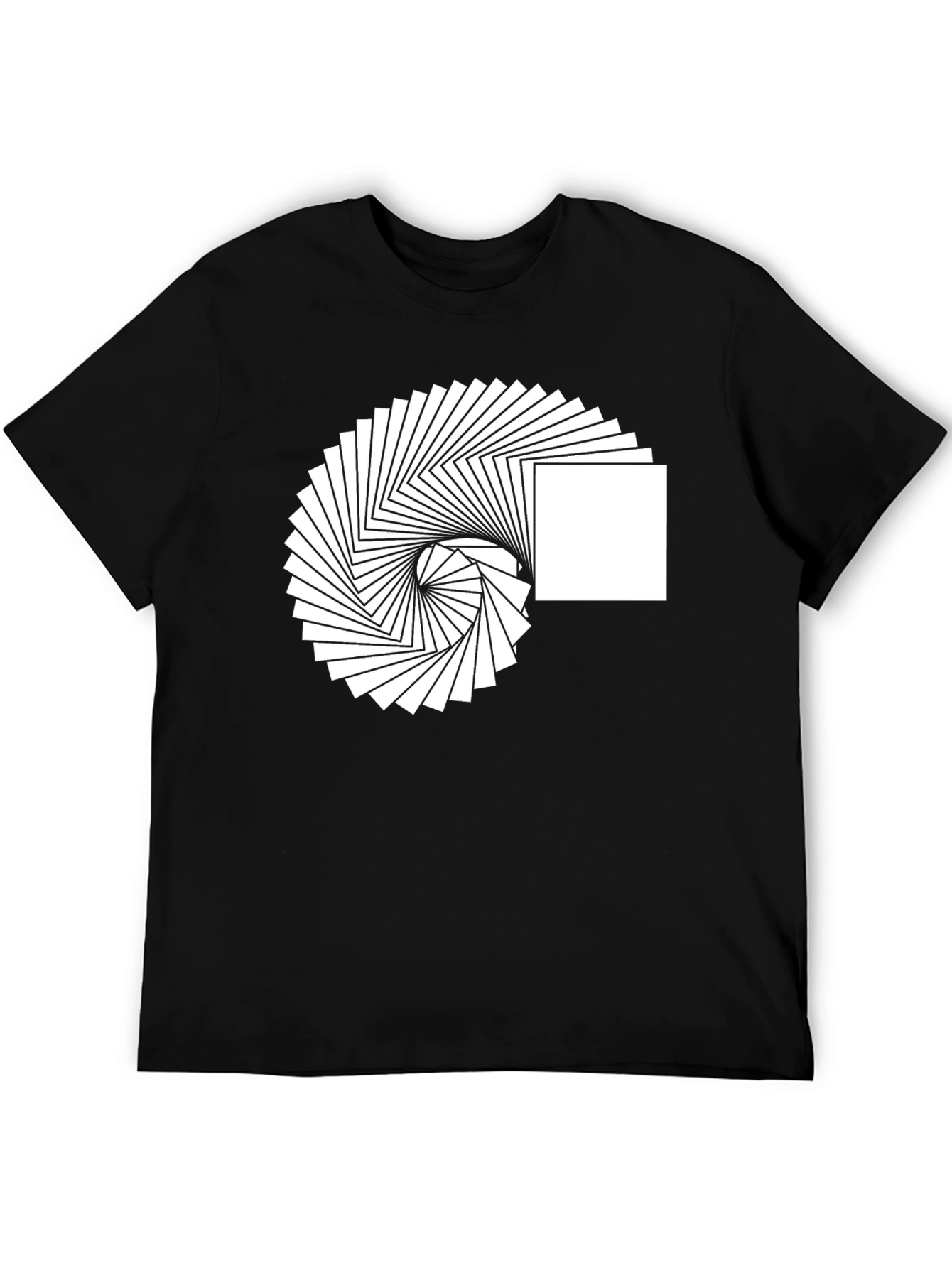 Abstract Square Spiral Graphic Tee - Modern Design Shirt