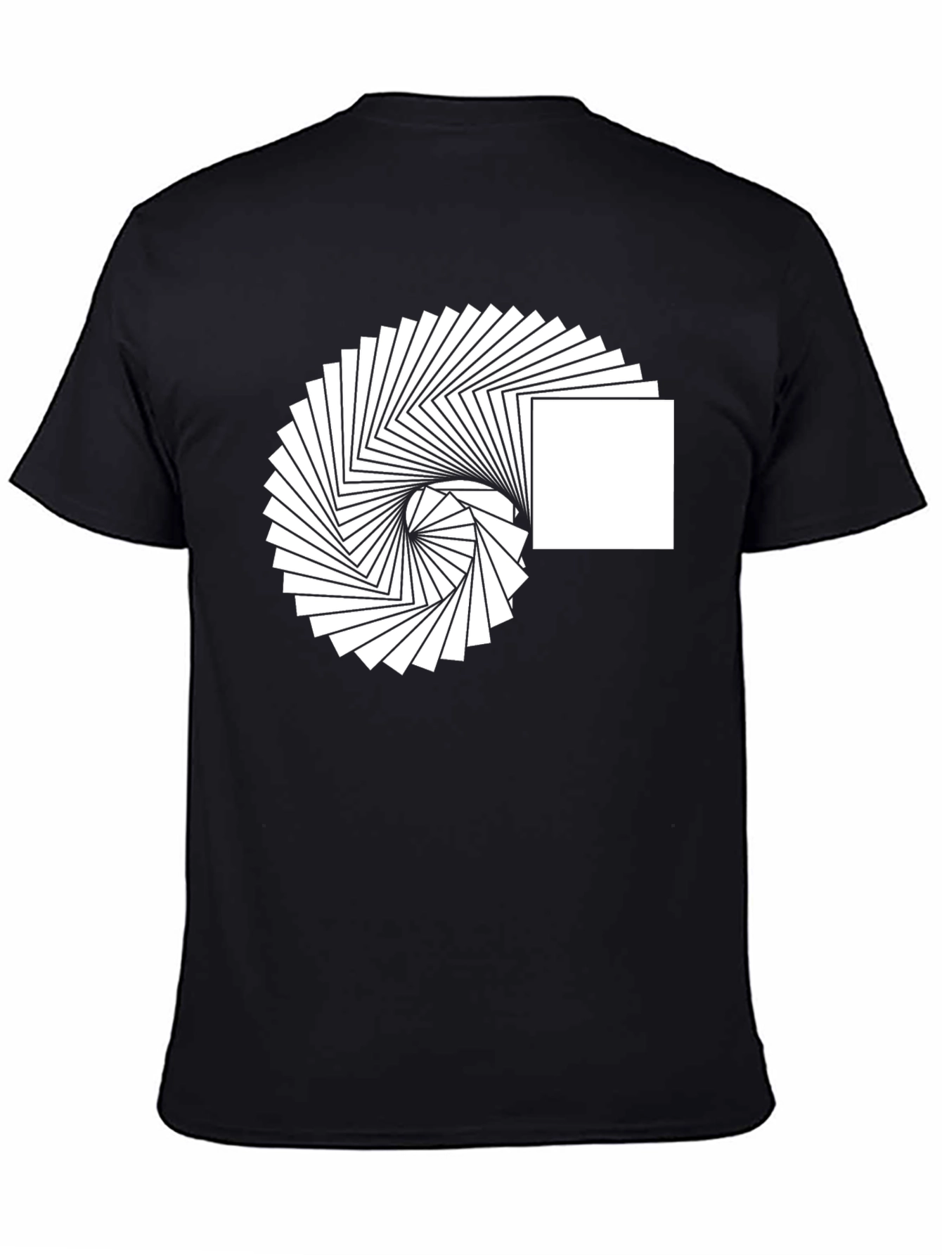 Abstract Square Spiral Graphic Tee - Modern Design Shirt