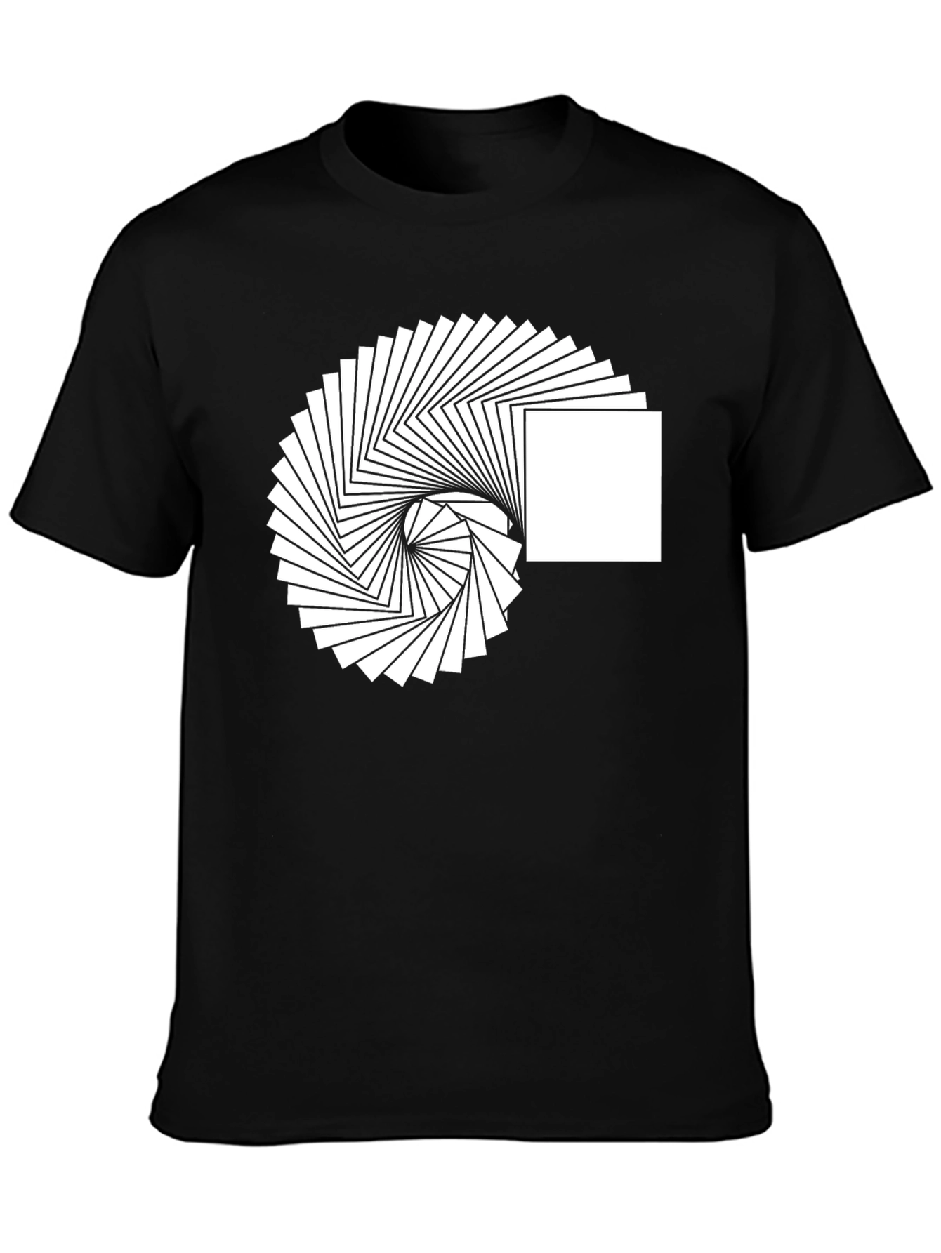 Abstract Square Spiral Graphic Tee - Modern Design Shirt