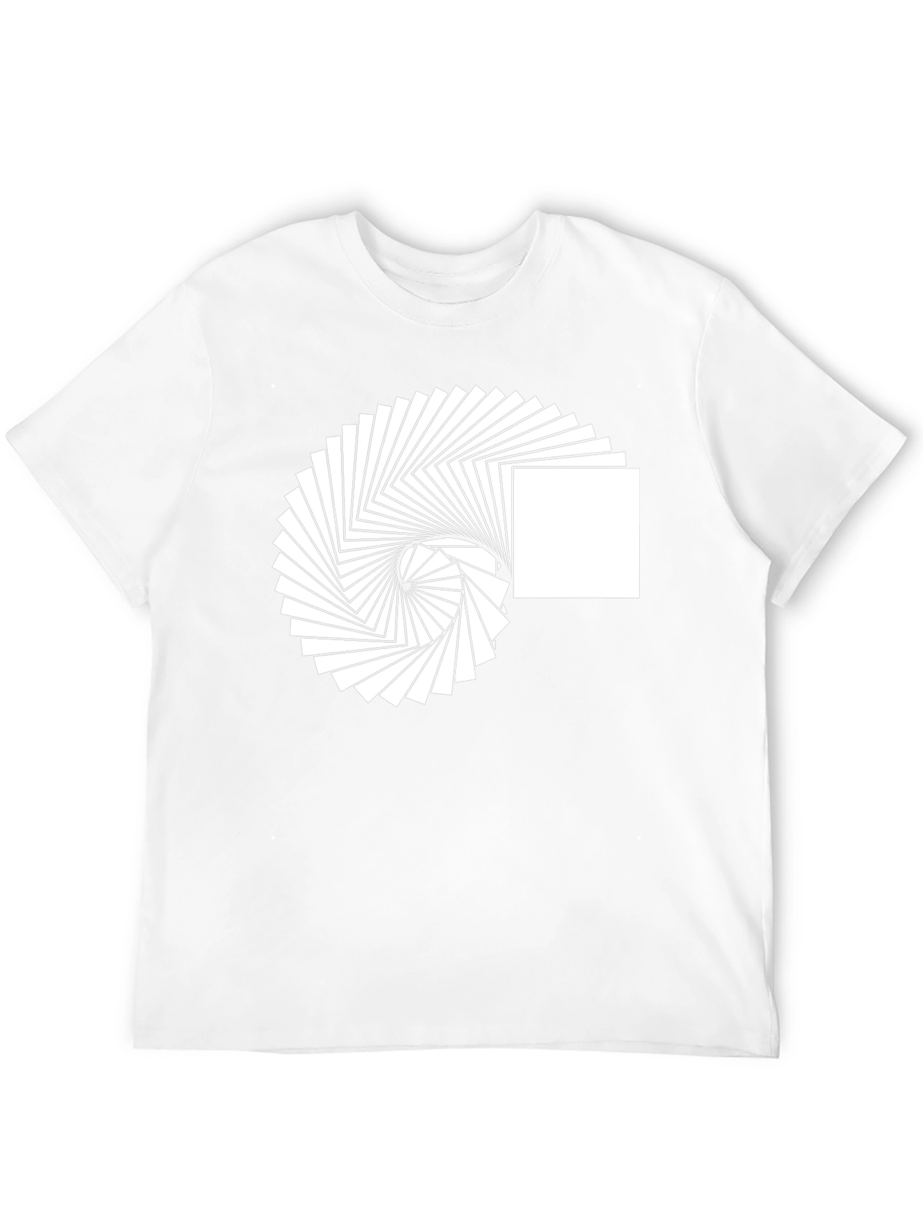 Abstract Square Spiral Graphic Tee - Modern Design Shirt