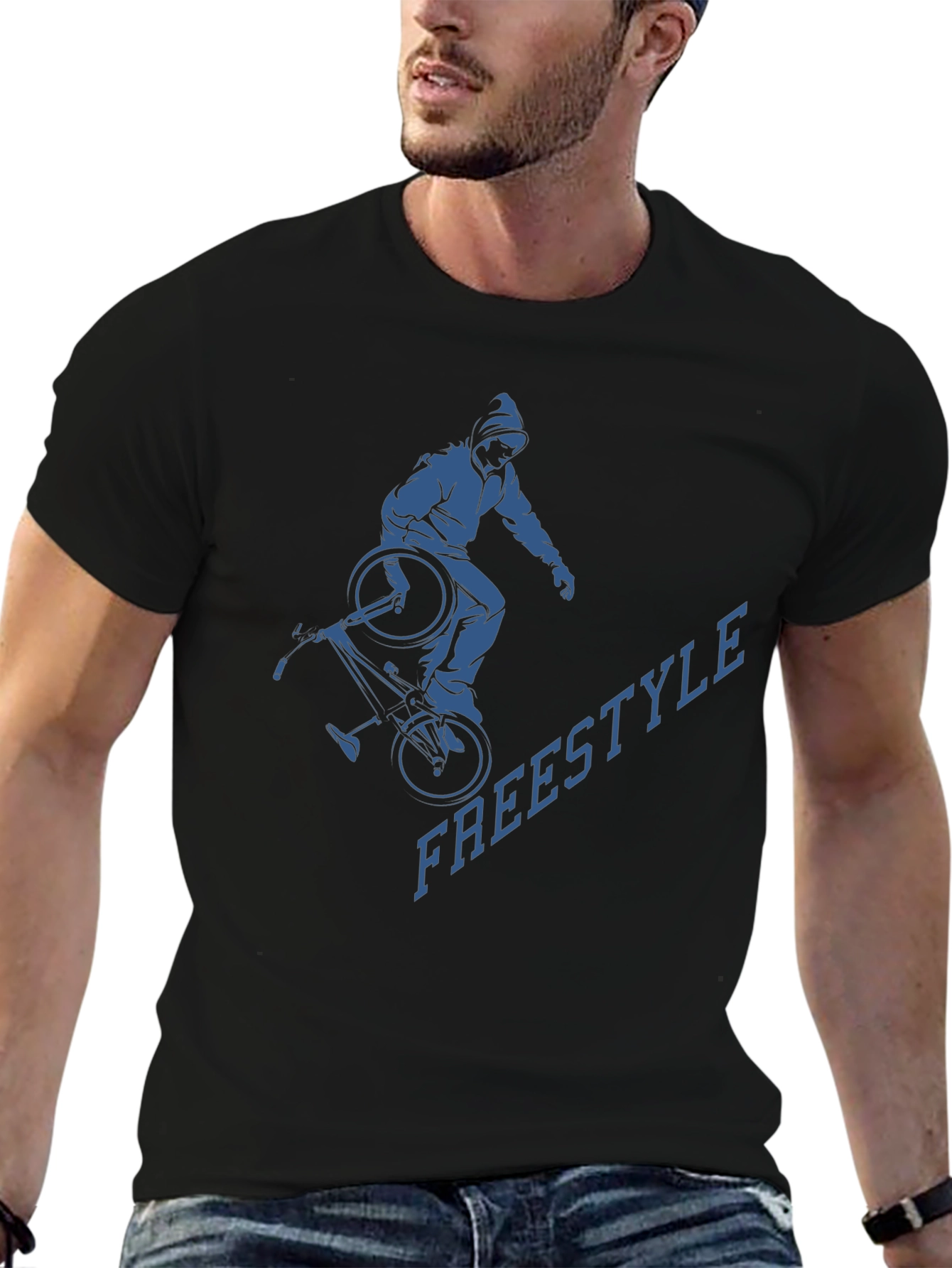 Freestyle BMX Rider Graphic T-Shirt - Black