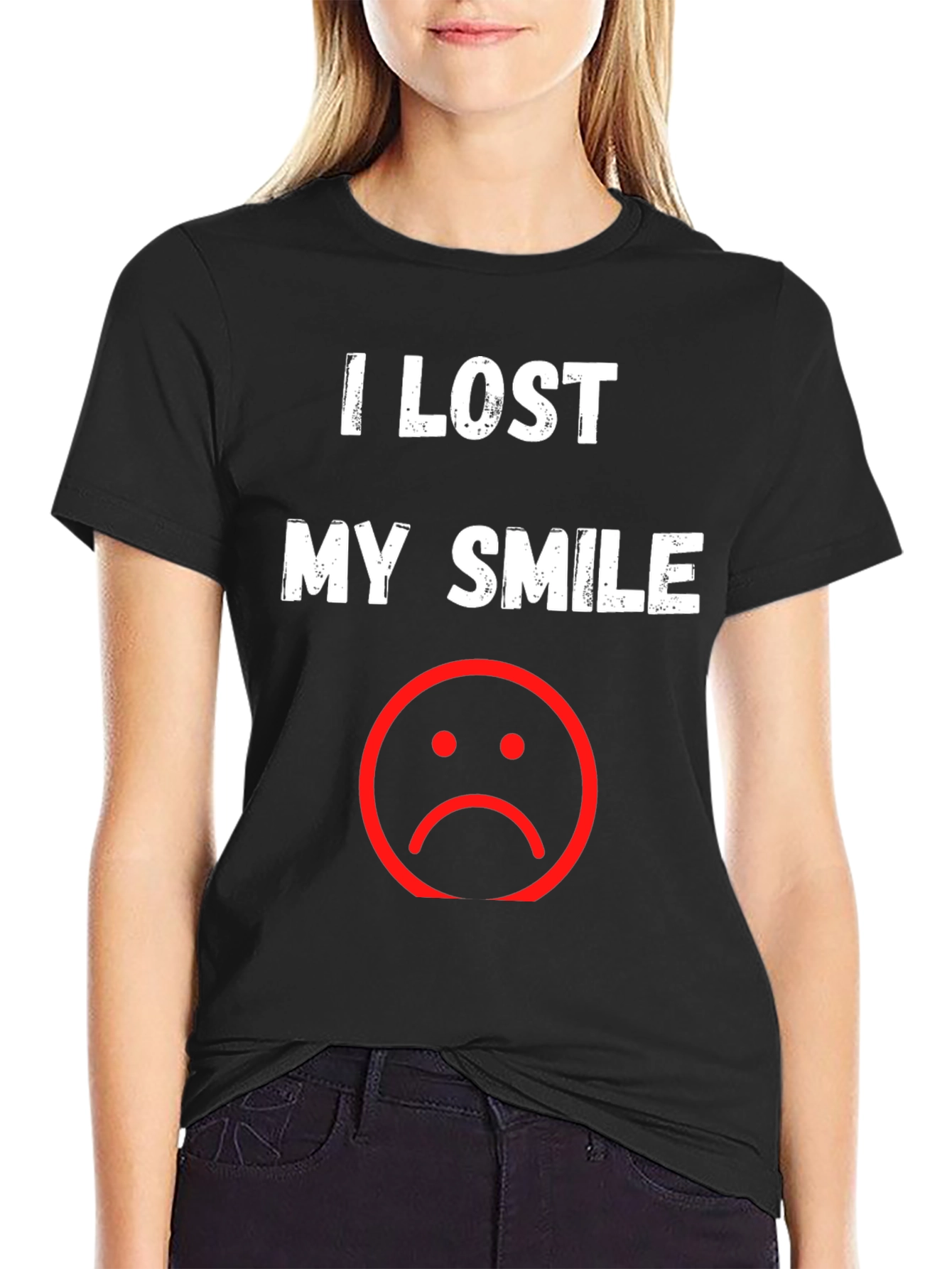 I Lost My Smile T-Shirt - Black Graphic Tee
