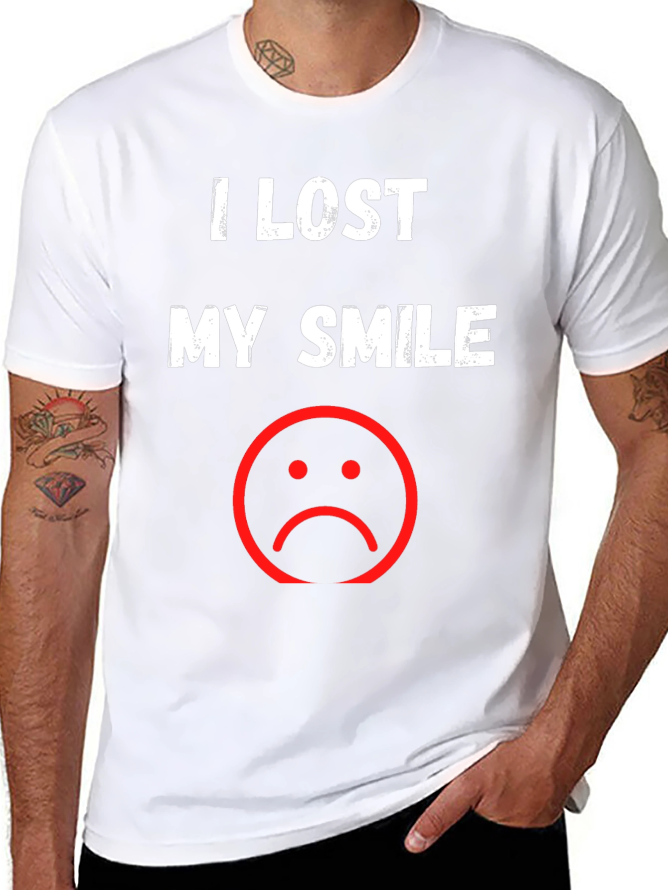 I Lost My Smile T-Shirt - Black Graphic Tee