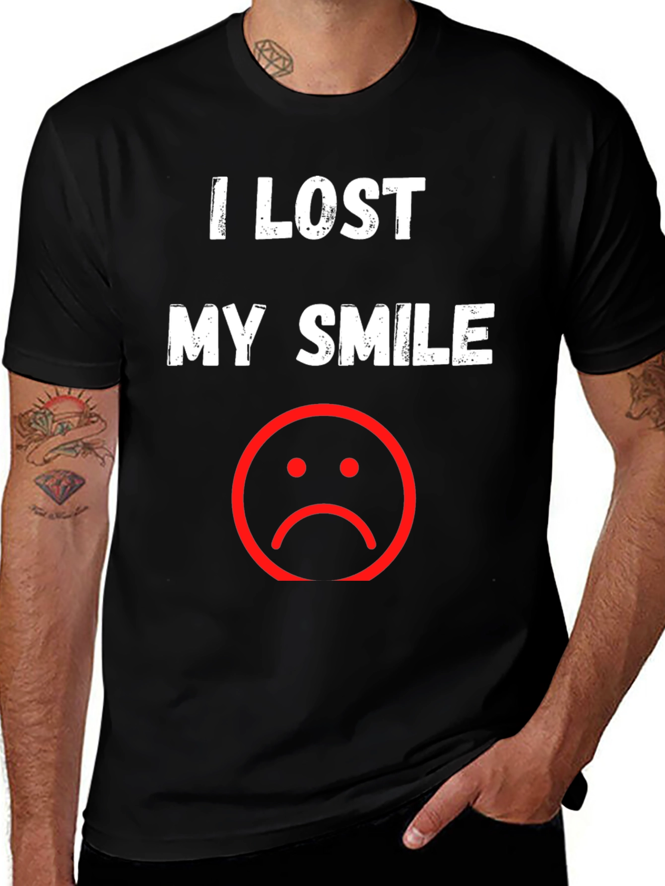 I Lost My Smile T-Shirt - Black Graphic Tee