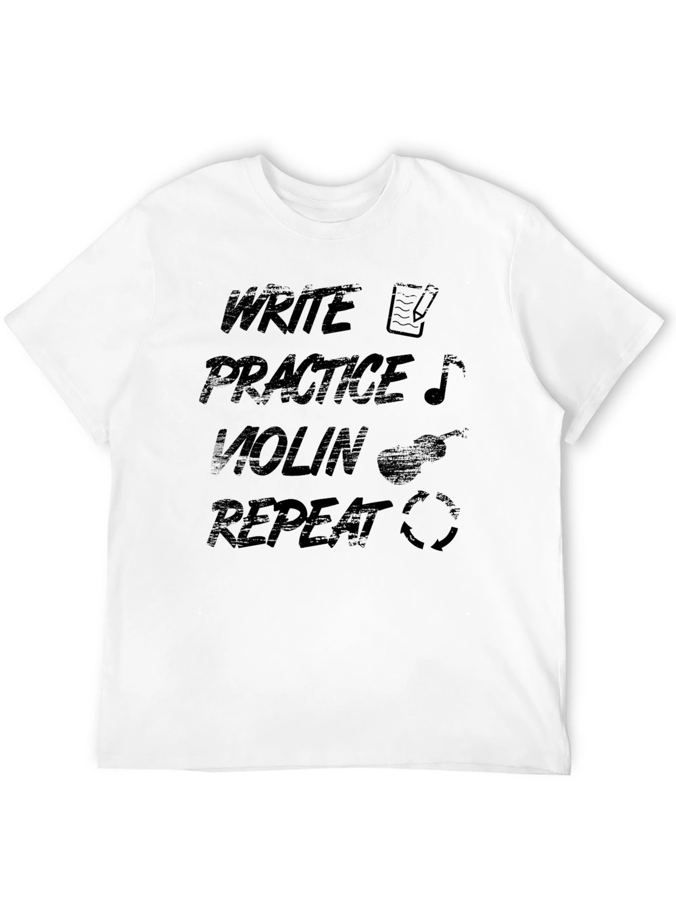 Write Practice Violin Repeat Black T-Shirt
