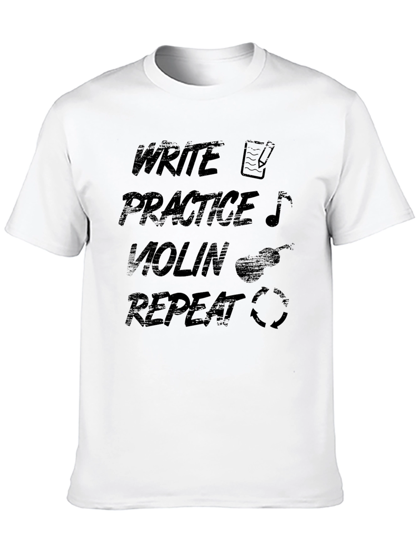 Write Practice Violin Repeat Black T-Shirt