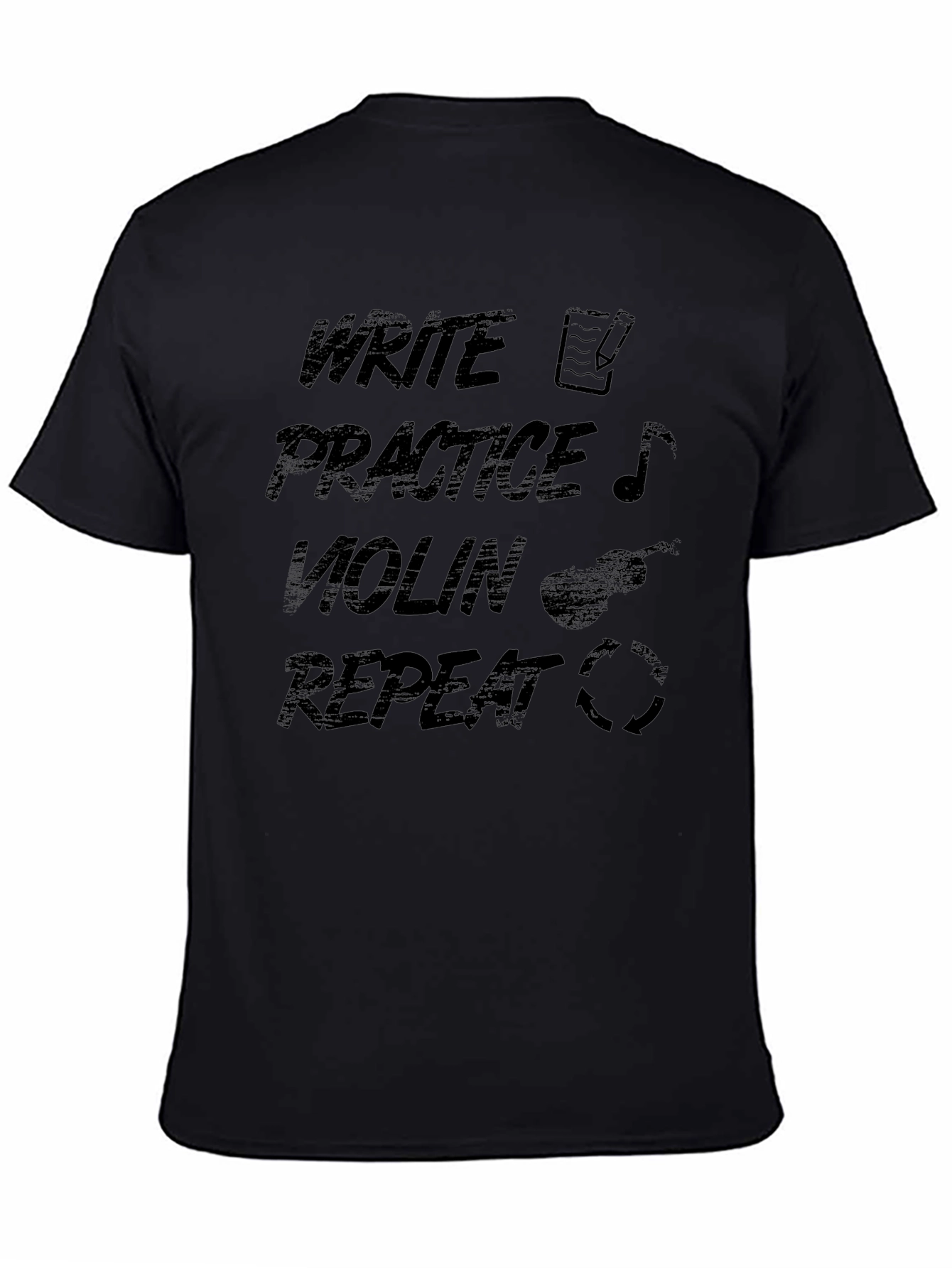 Write Practice Violin Repeat Black T-Shirt