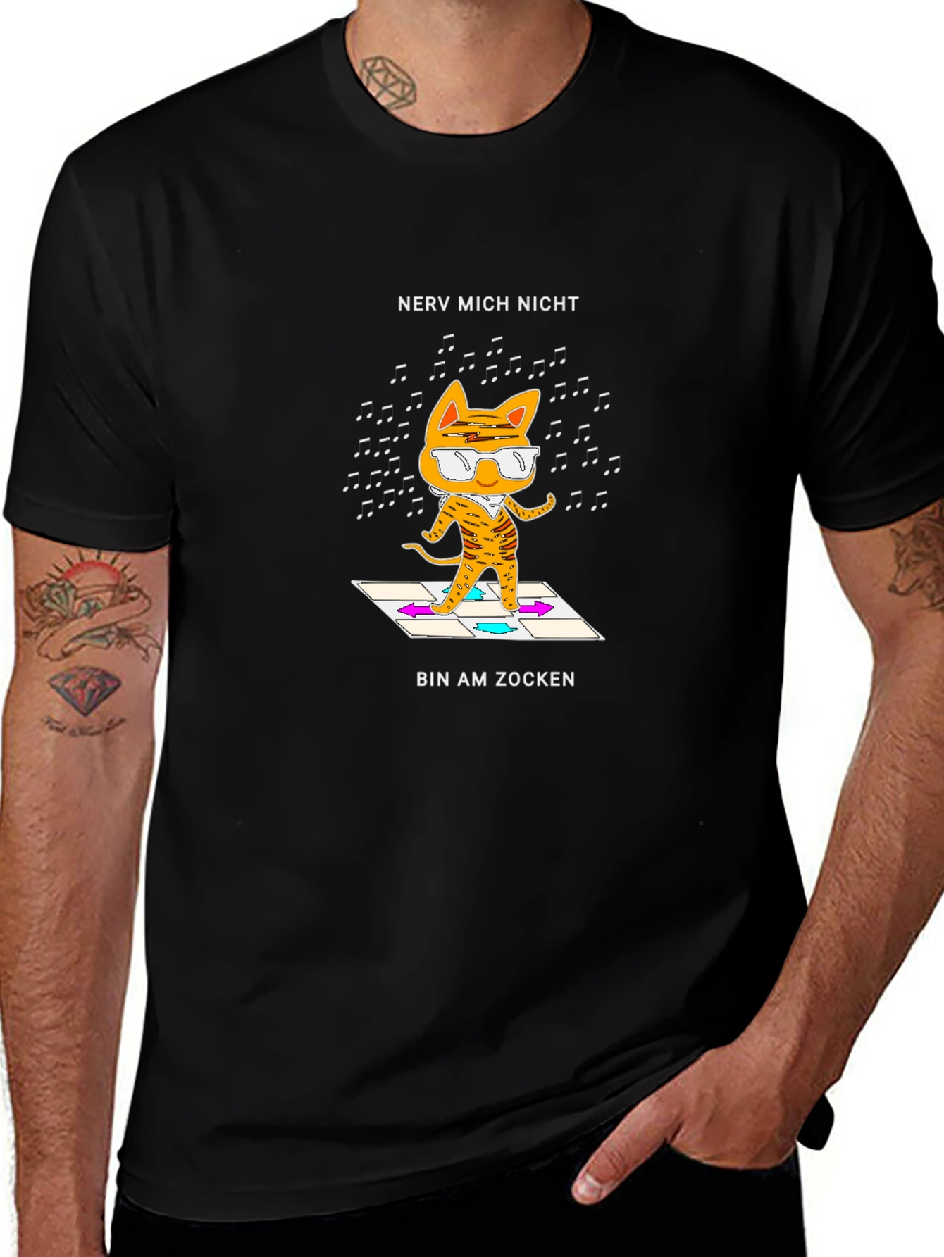 Nerv Mich Nicht Cat Gamer Graphic Tee