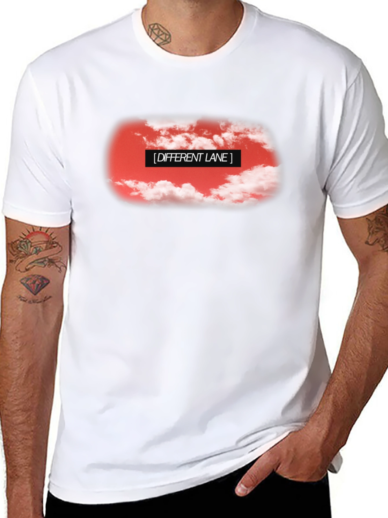 Different Lane Graphic Black T-Shirt