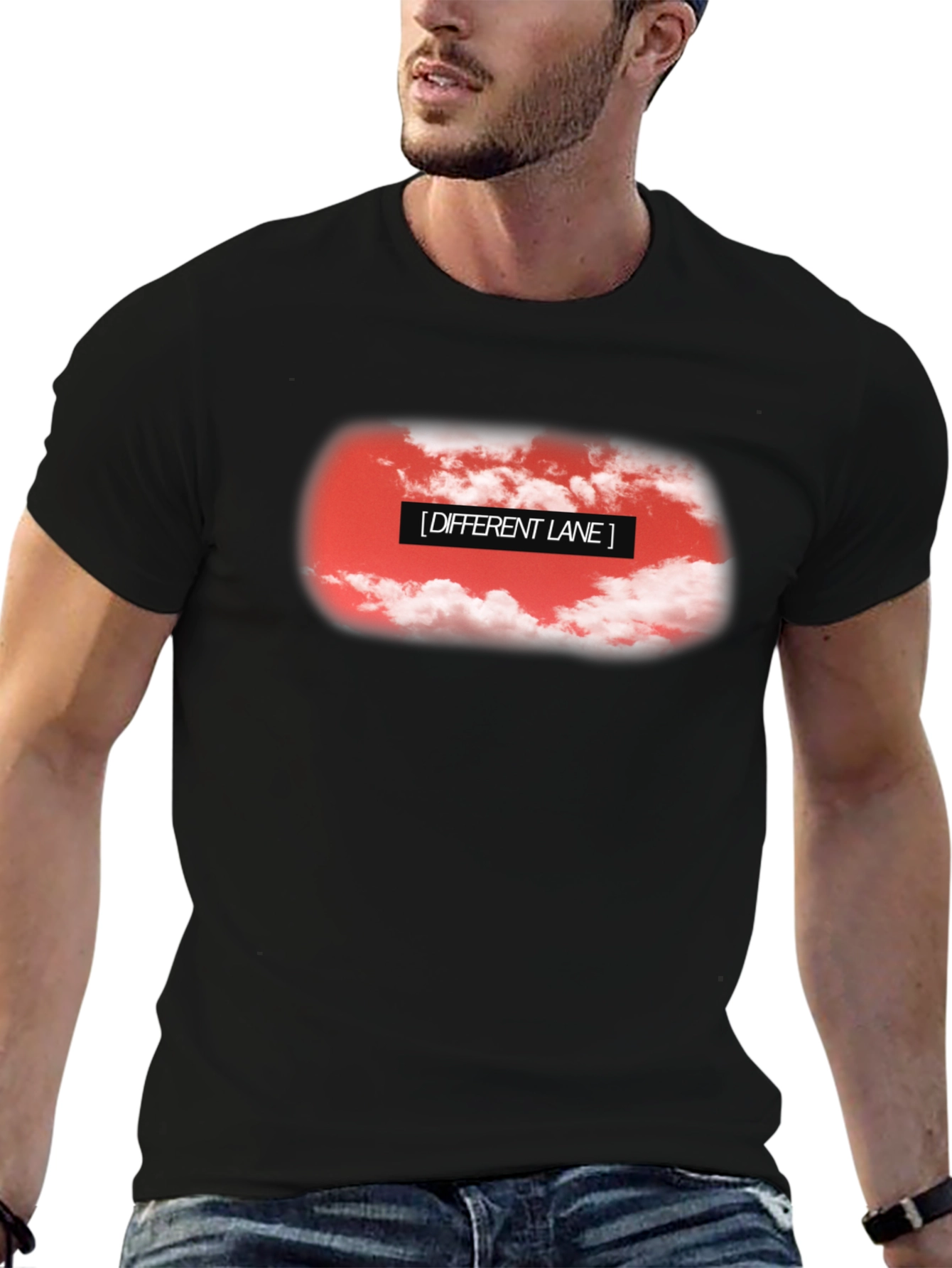 Different Lane Graphic Black T-Shirt