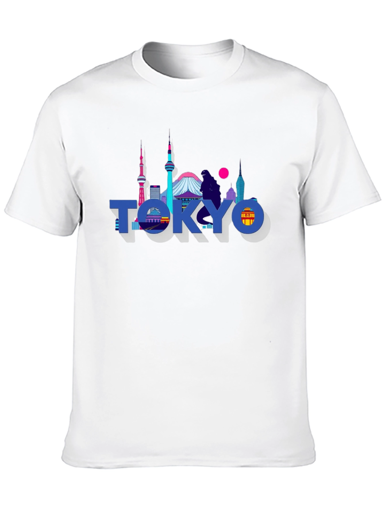 Tokyo Skyline Graphic Print Black T-Shirt