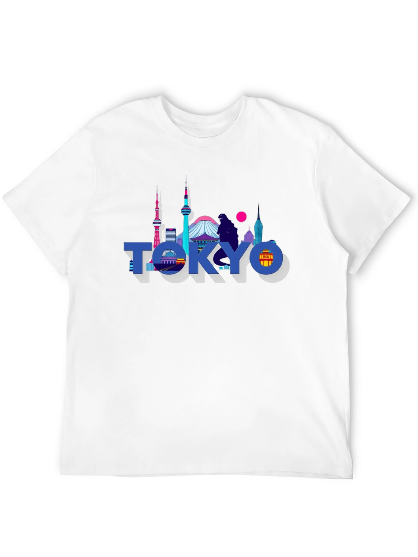 Tokyo Skyline Graphic Print Black T-Shirt