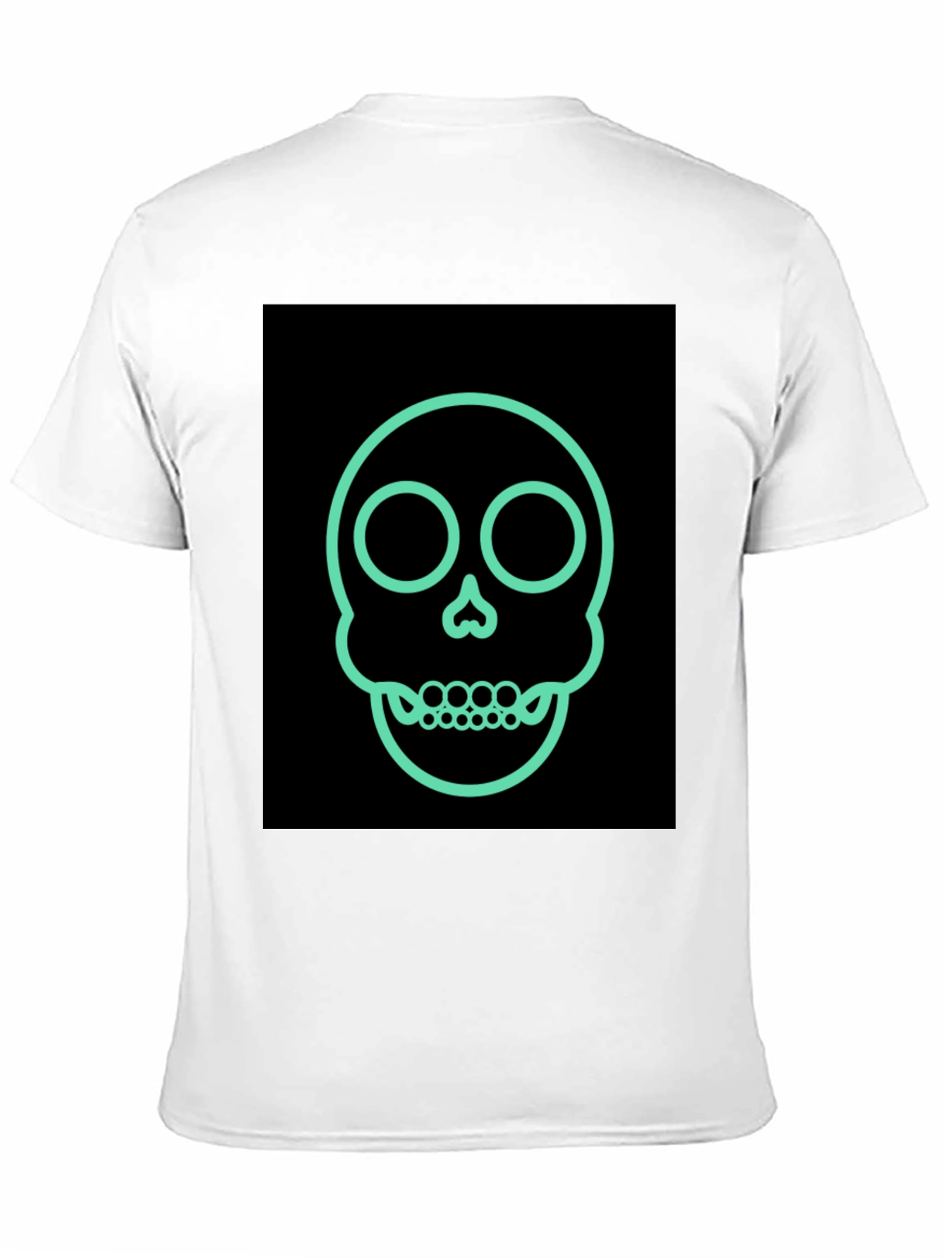 Skull Outline Graphic Tee - Edgy Fashion