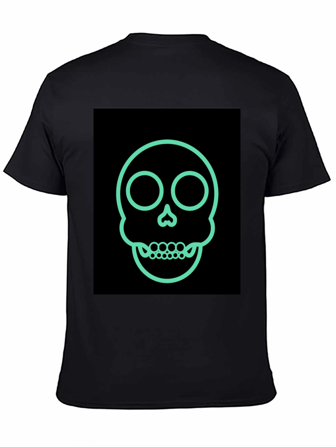 Skull Outline Graphic Tee - Edgy Fashion