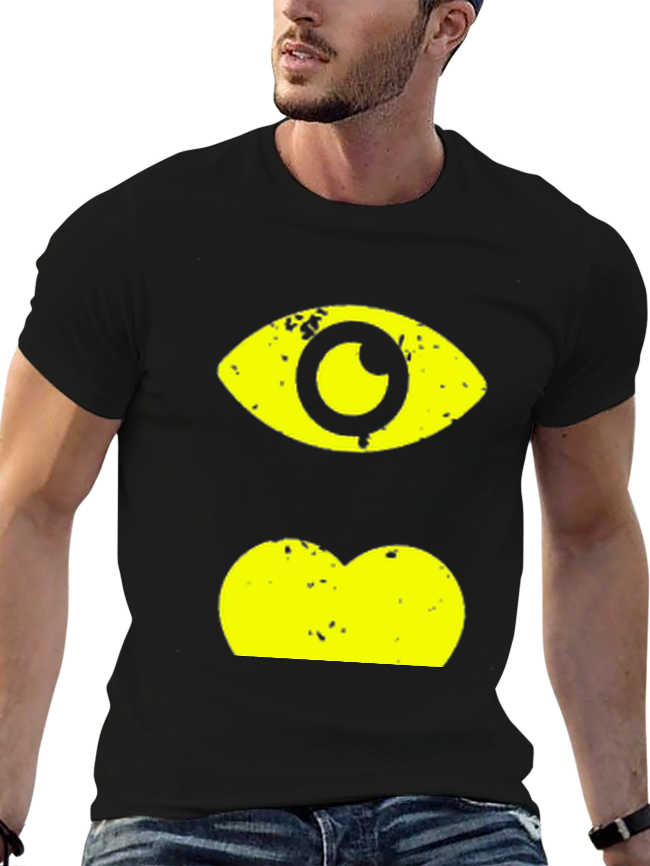 Eye & Lips Graphic Black T-Shirt