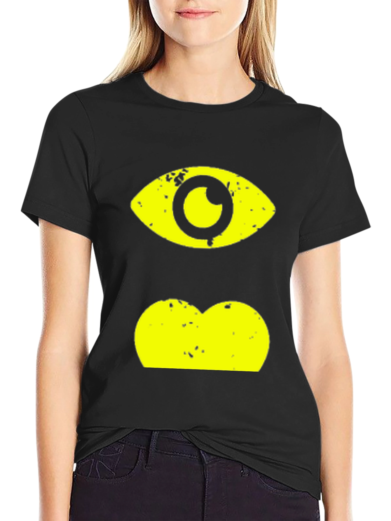 Eye & Lips Graphic Black T-Shirt