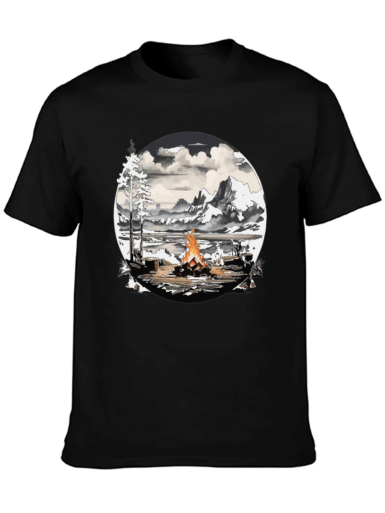 Camping Fire Graphic Tee