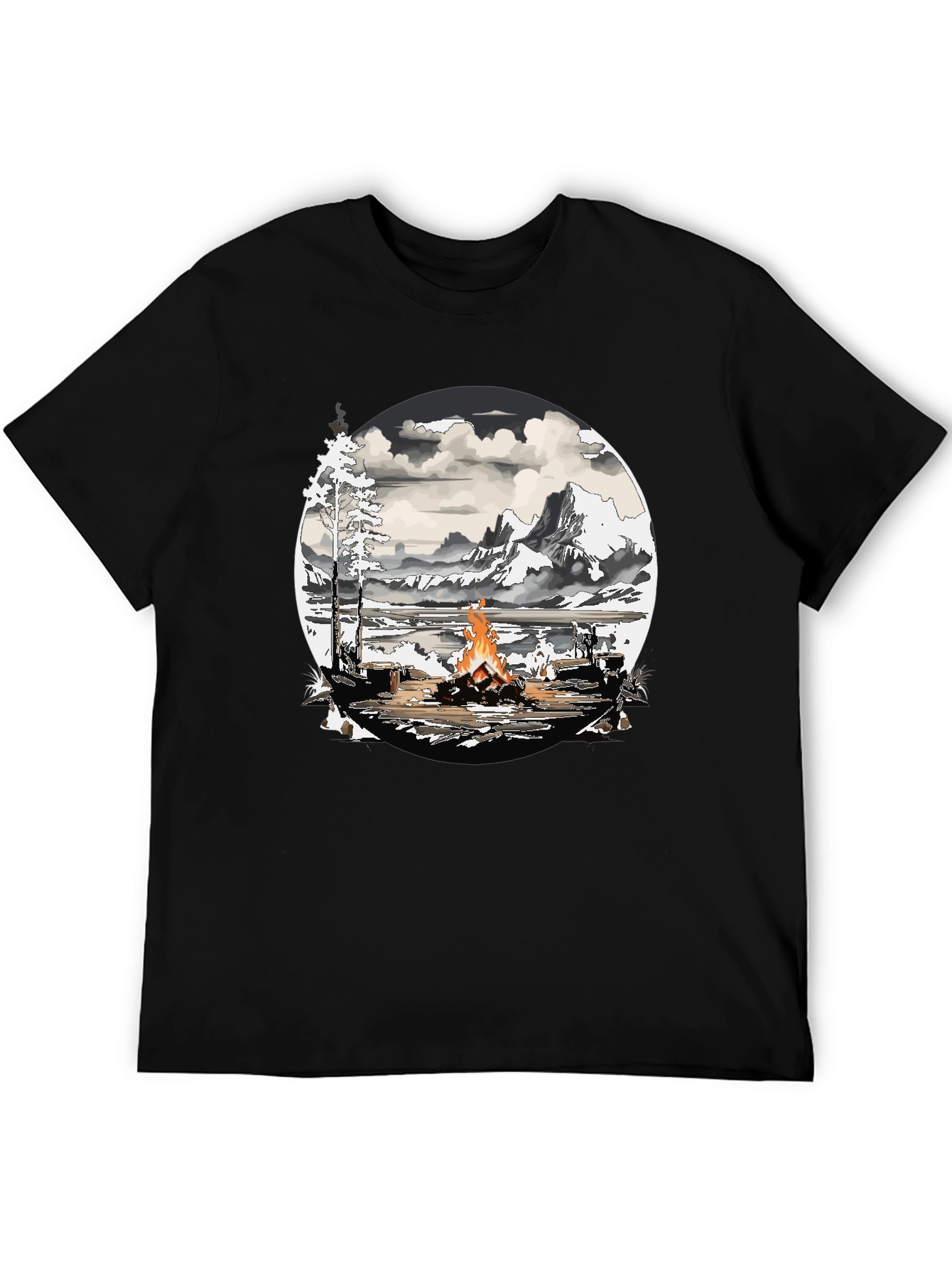 Camping Fire Graphic Tee