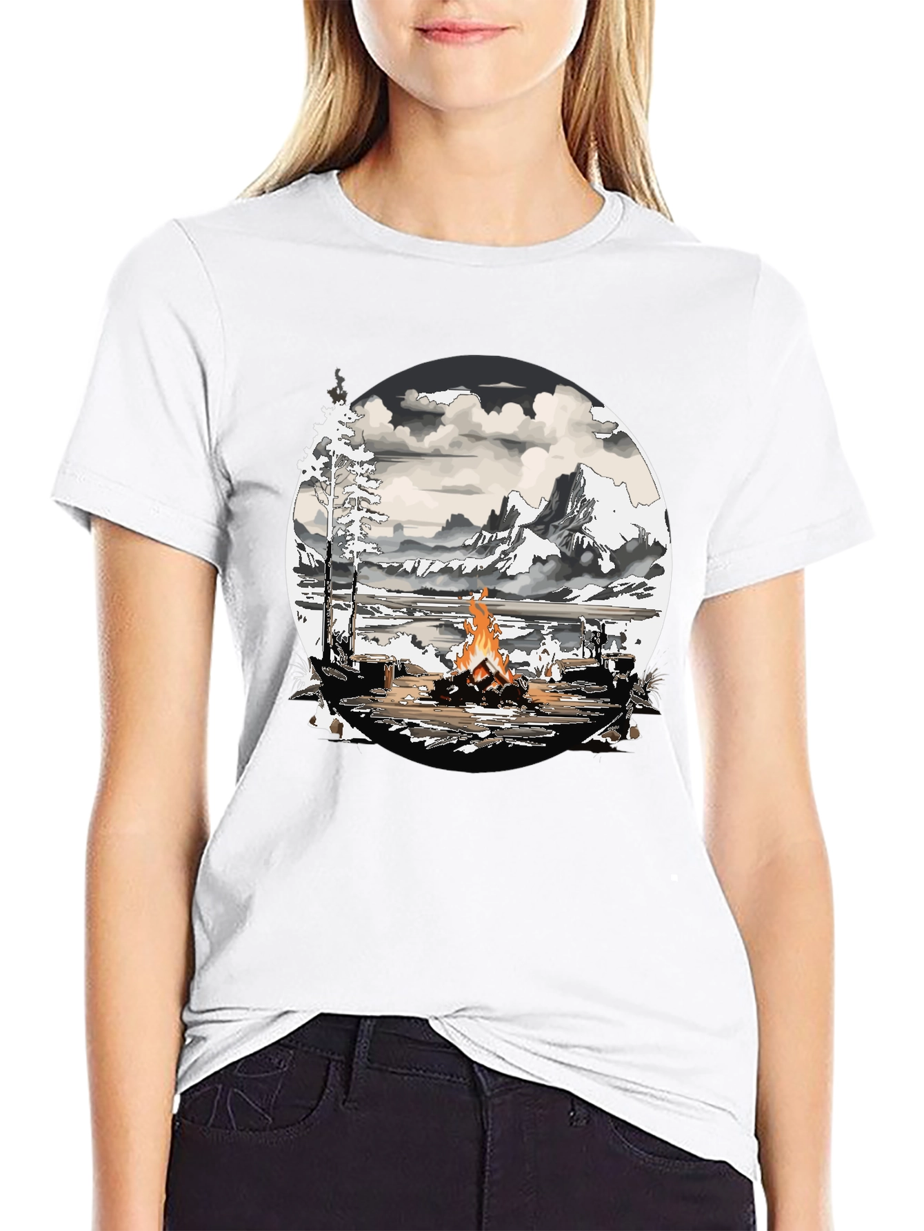 Camping Fire Graphic Tee
