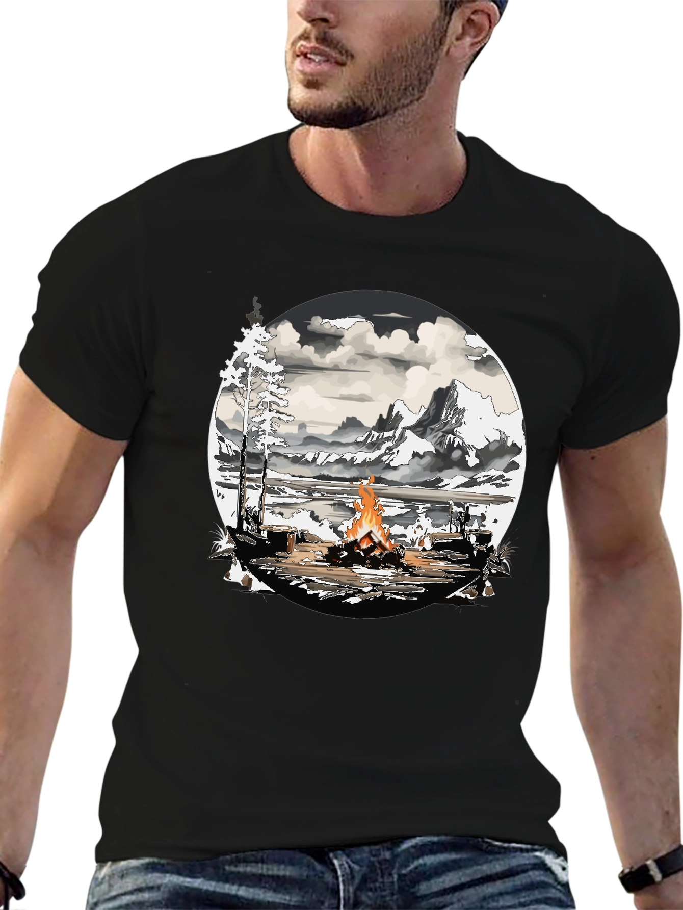 Camping Fire Graphic Tee