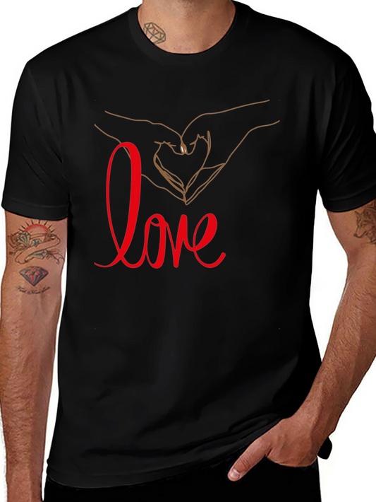 Love Hand Heart Graphic T-Shirt - Casual & Stylish