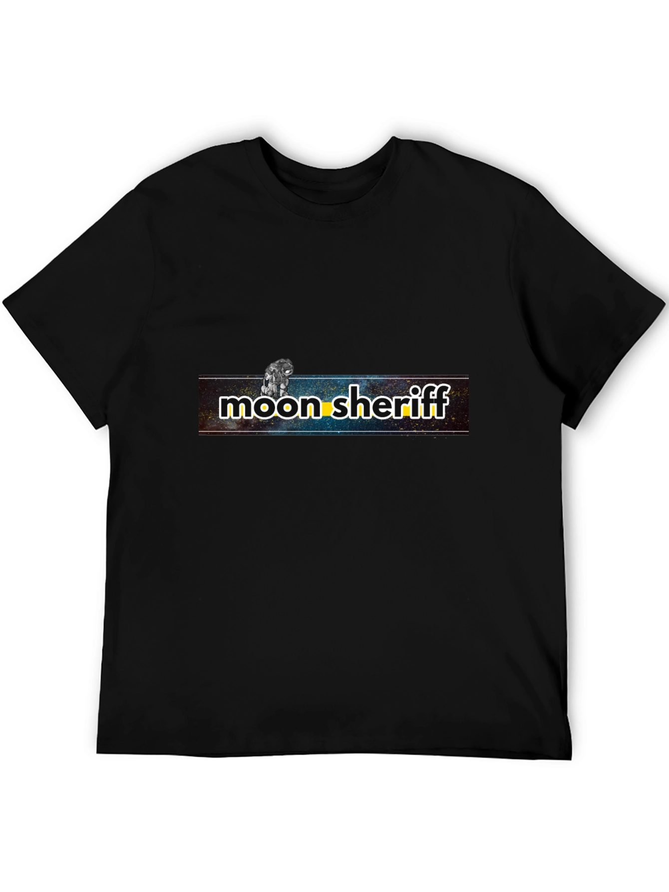 Moon Sheriff Graphic T-Shirt - Black Cotton Blend