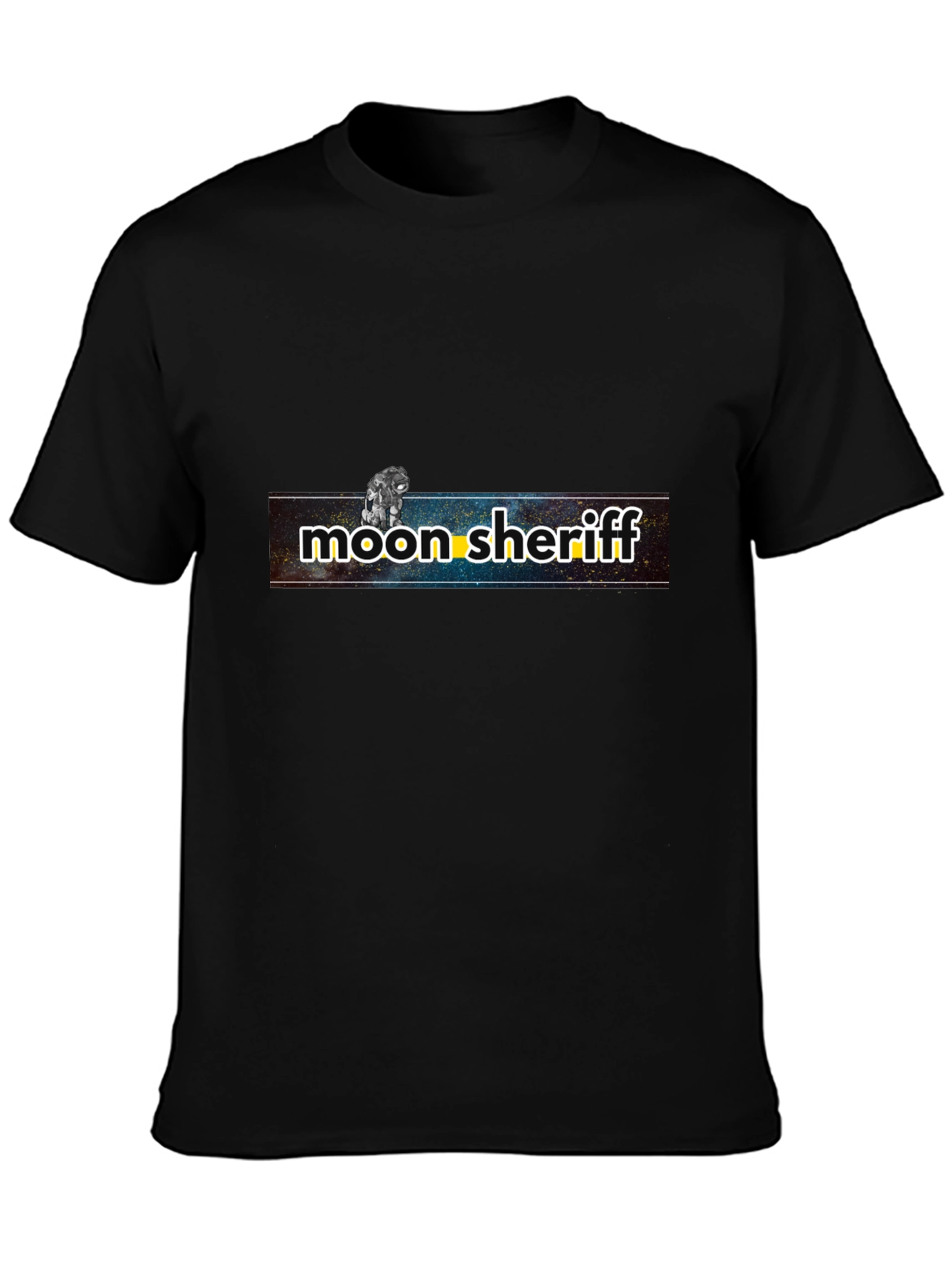 Moon Sheriff Graphic T-Shirt - Black Cotton Blend