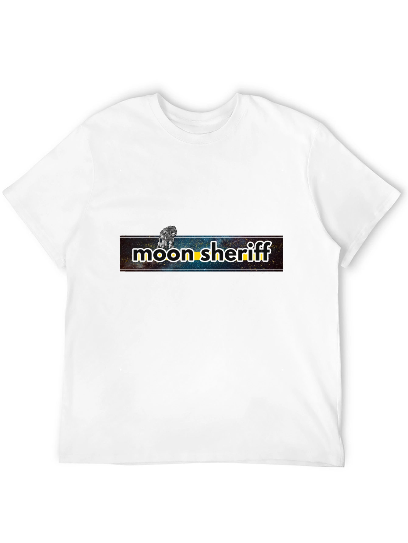 Moon Sheriff Graphic T-Shirt - Black Cotton Blend