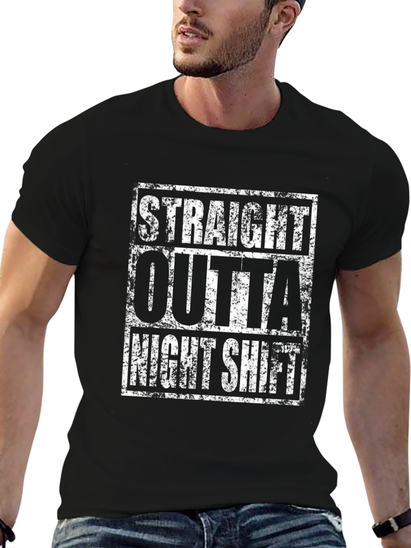 Straight Outta Night Shift Graphic T-Shirt
