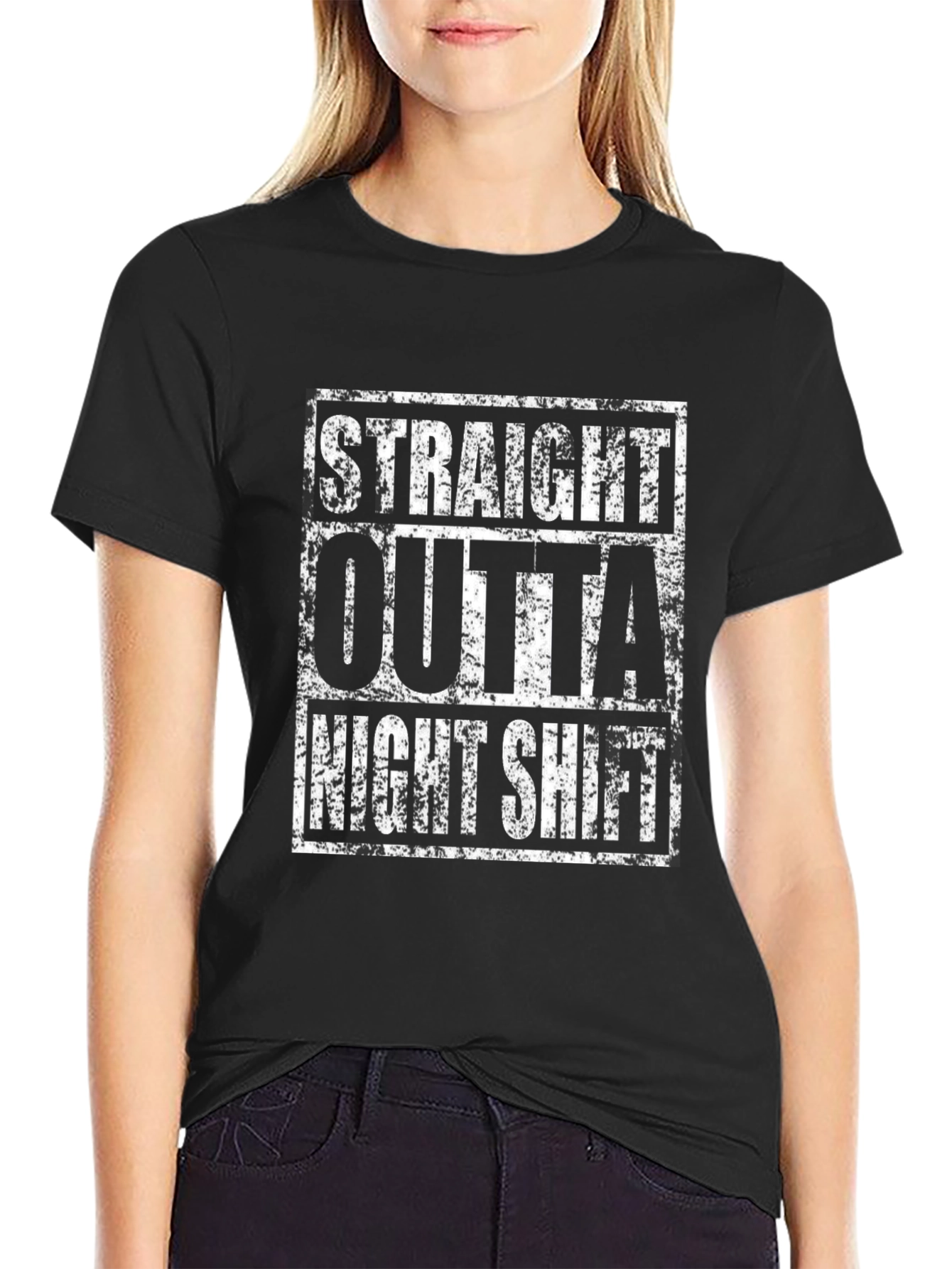 Straight Outta Night Shift Graphic T-Shirt