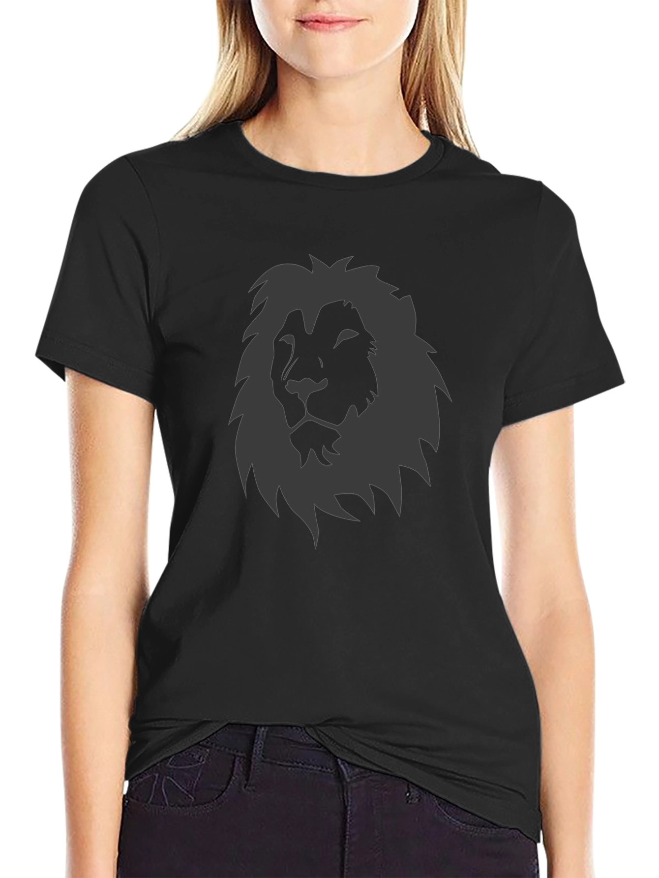 Lion Graphic Tee - Black T-Shirt for Men