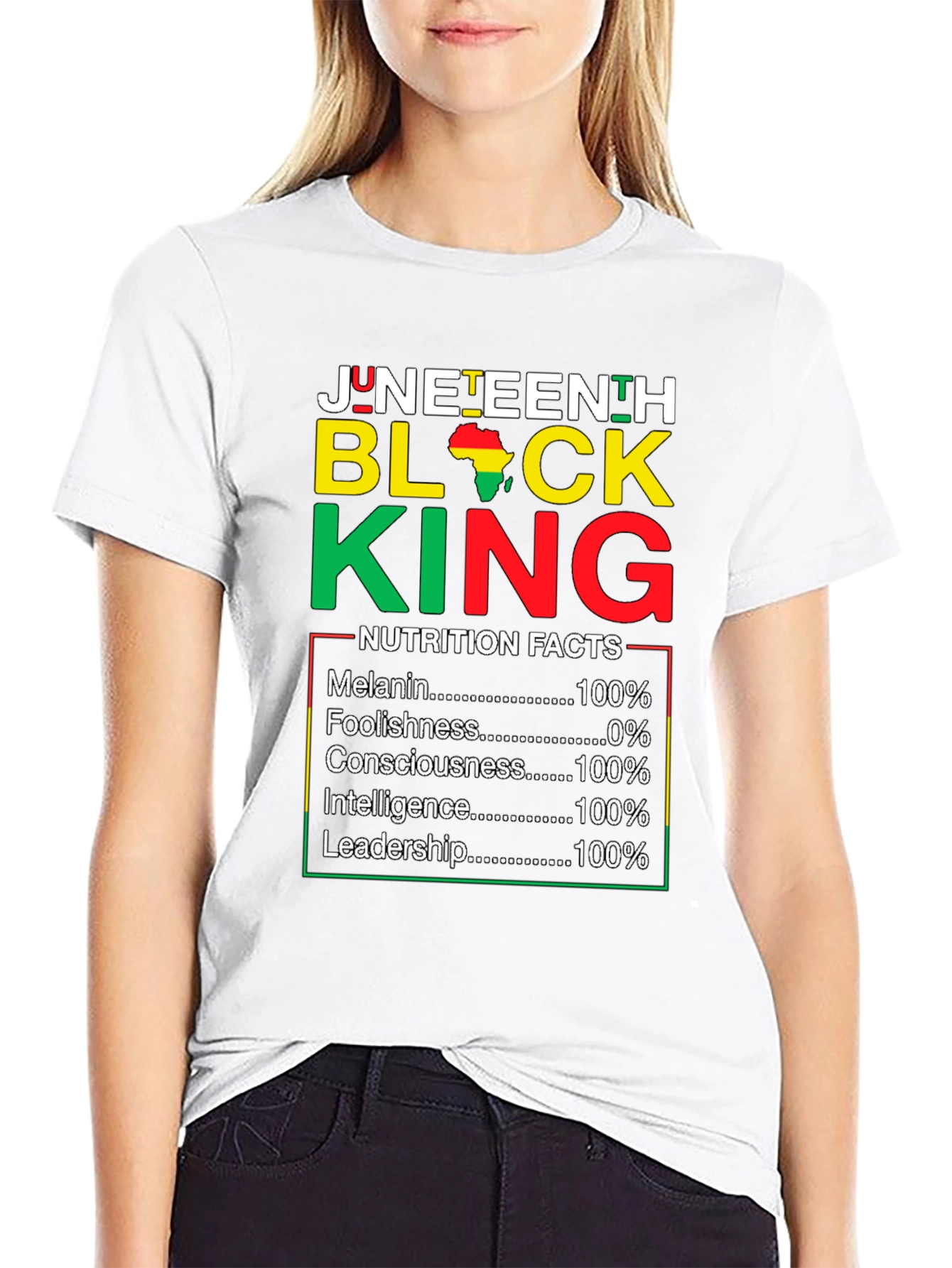 Juneteenth Black King Nutrition Facts T-Shirt