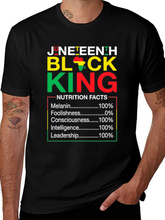 Juneteenth Black King Nutrition Facts T-Shirt