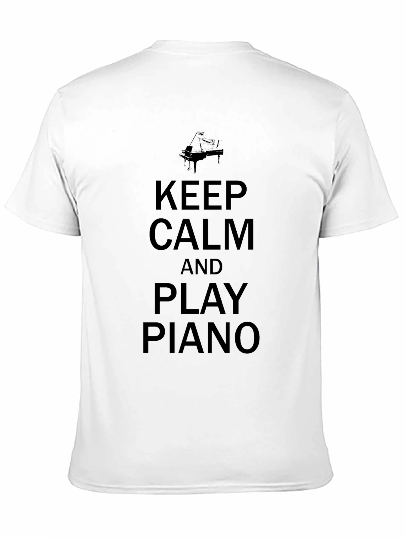 Keep Calm and Play Piano Black Graphic Tee