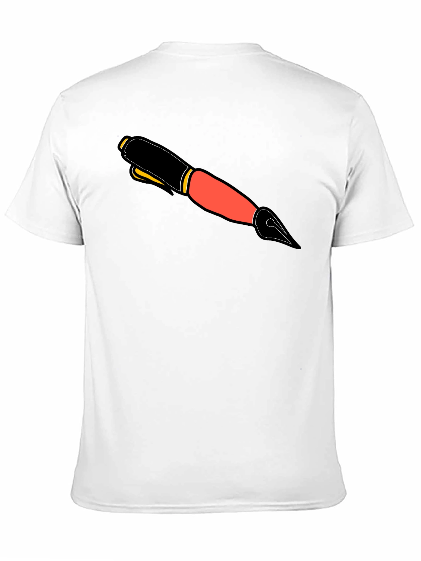 Graphic Tee with Ink Pen Design - Black