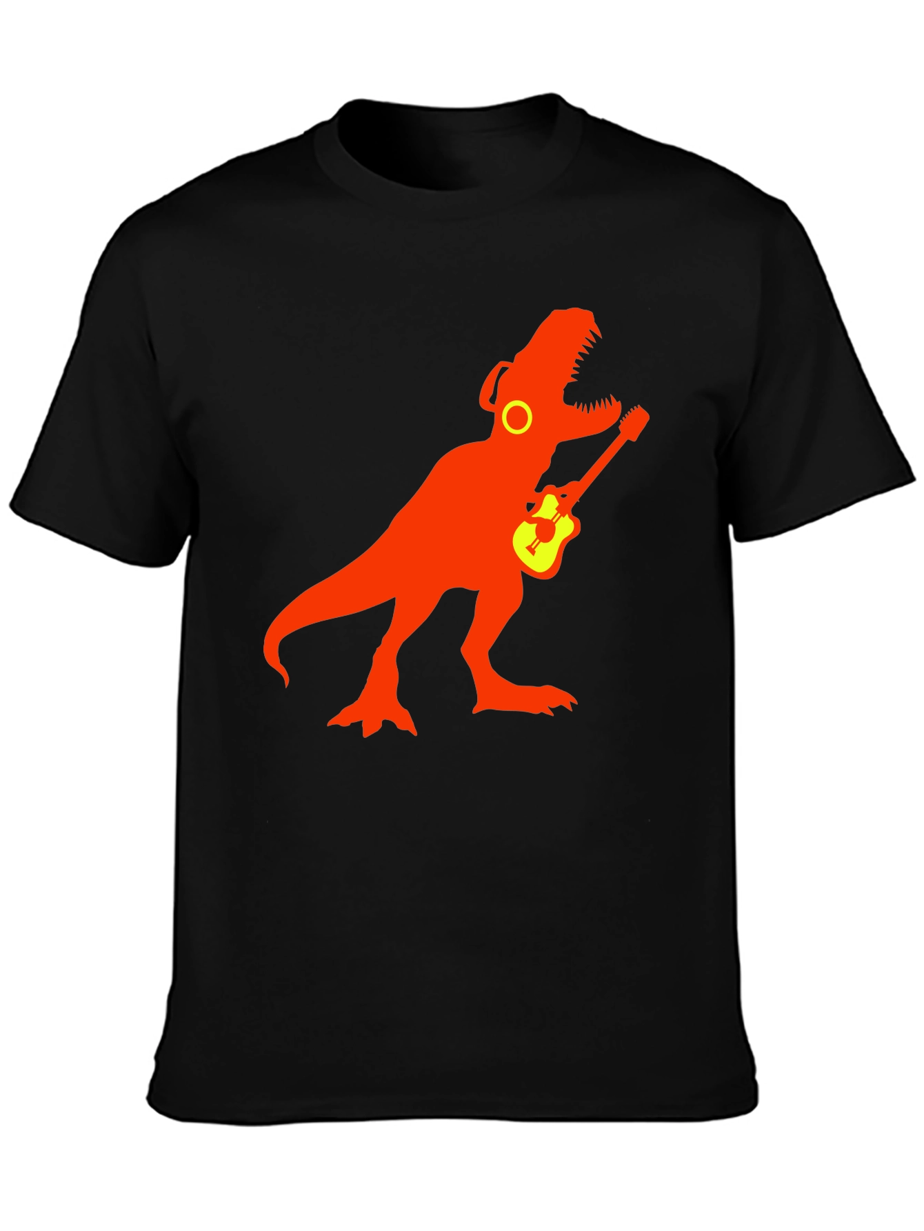 Dinosaur Rock Guitar T-Shirt - Black