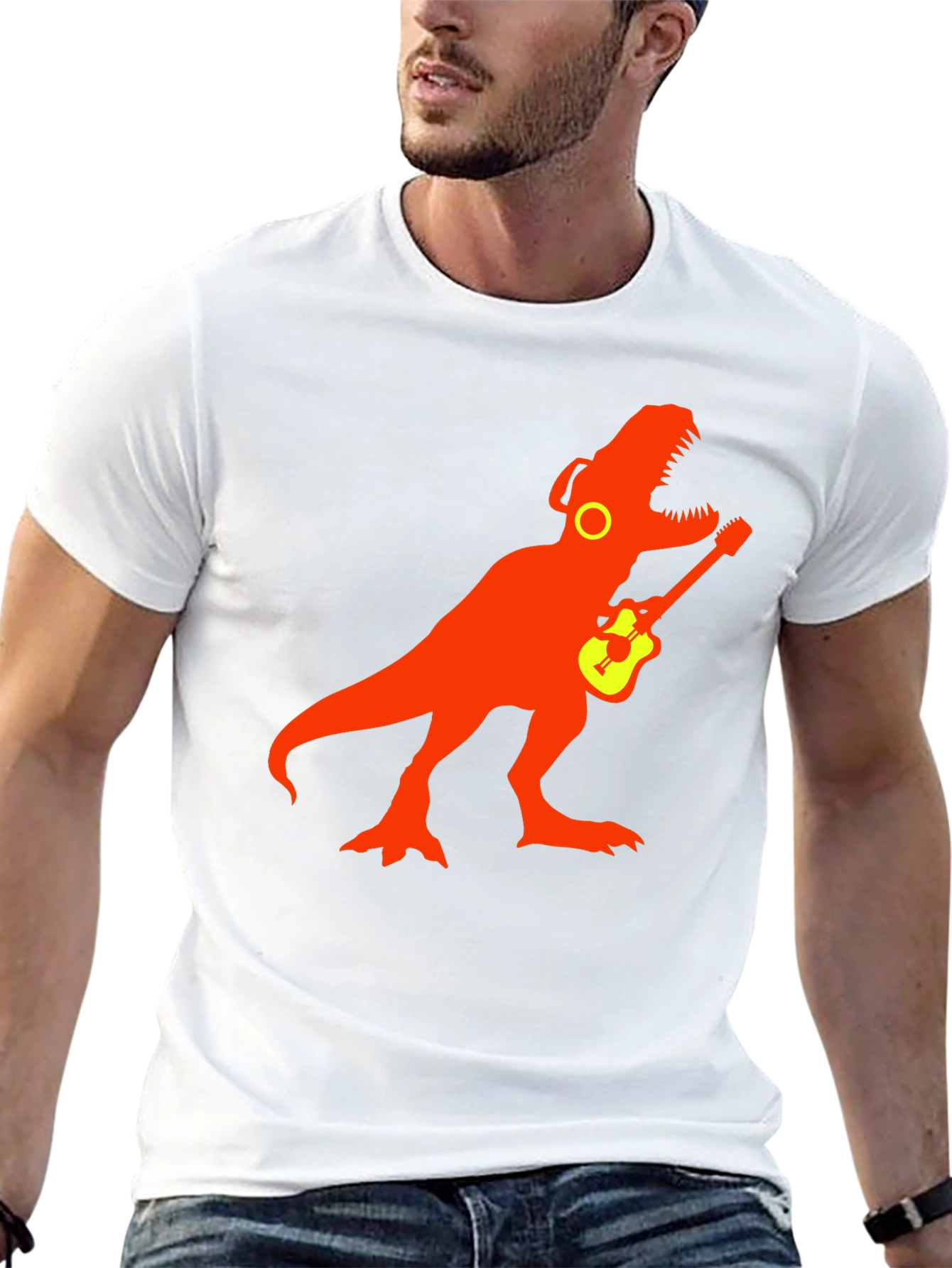 Dinosaur Rock Guitar T-Shirt - Black