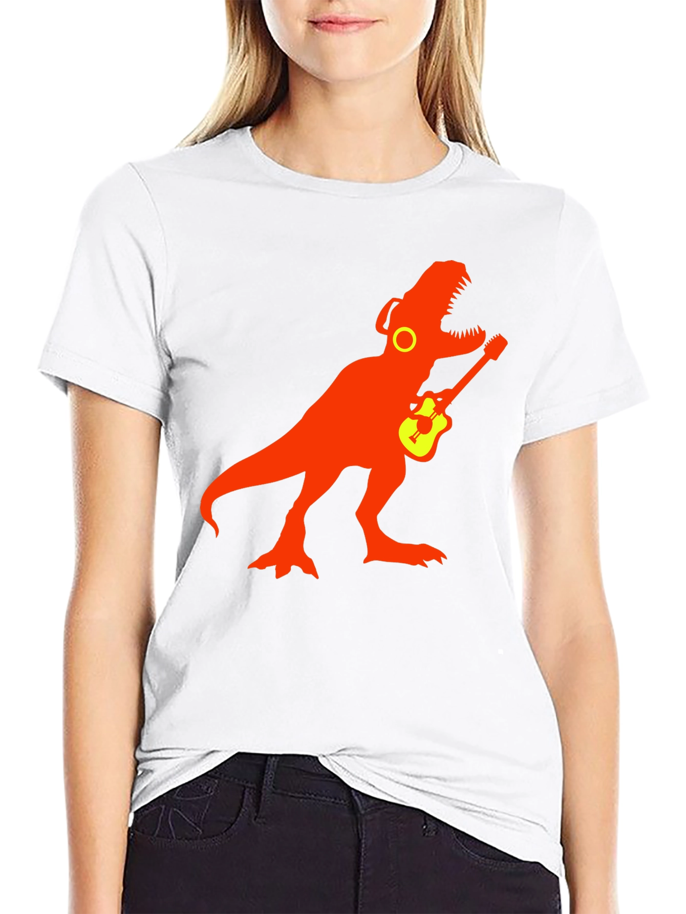 Dinosaur Rock Guitar T-Shirt - Black