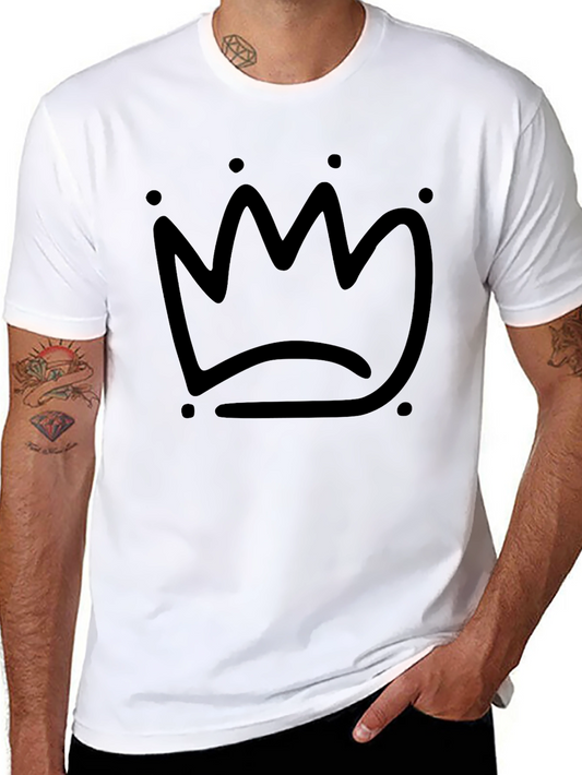 Minimalist Crown Graphic Black T-Shirt
