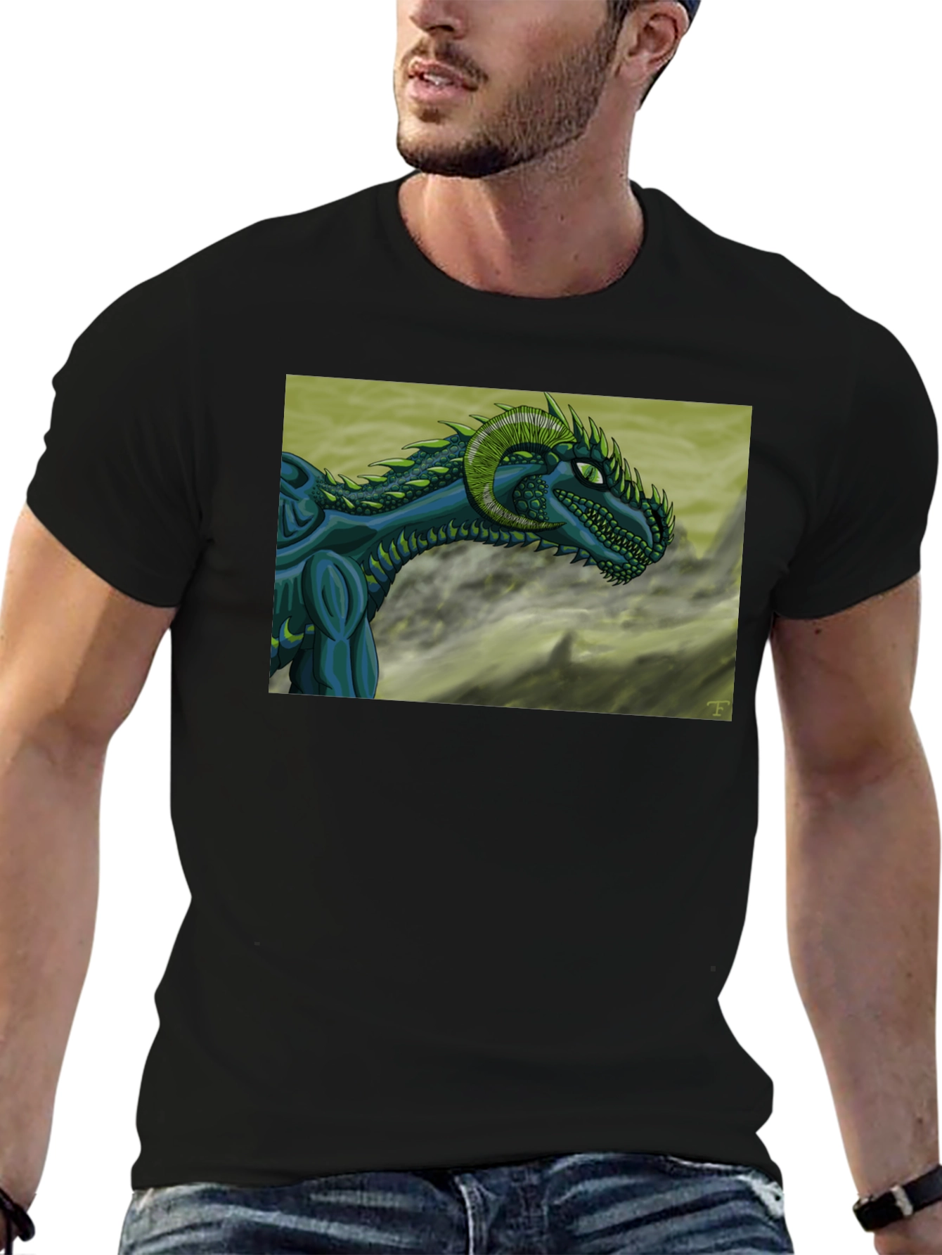 Dragon Graphic T-Shirt - Black Cotton Tee