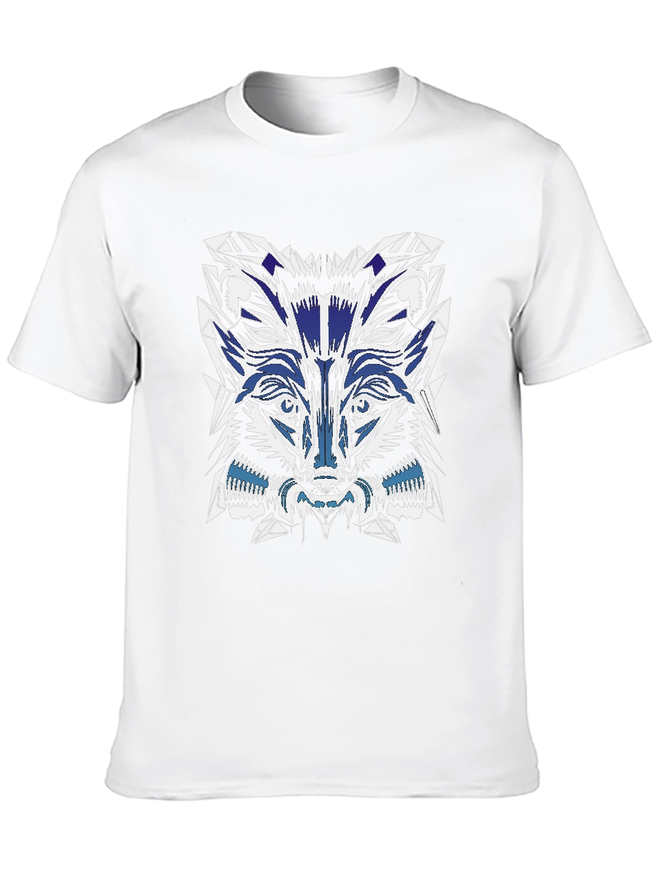 Geometric Wolf Graphic Tee - Black