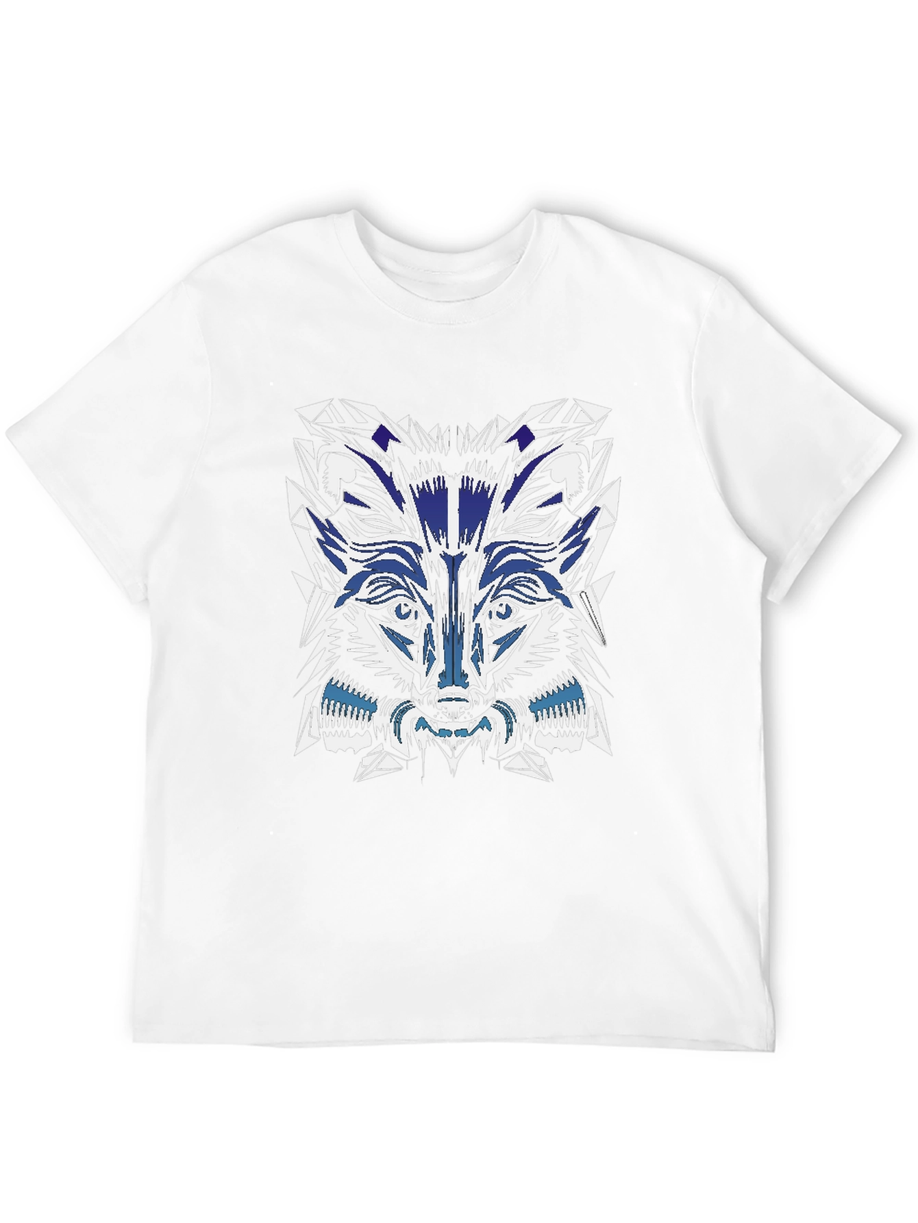 Geometric Wolf Graphic Tee - Black
