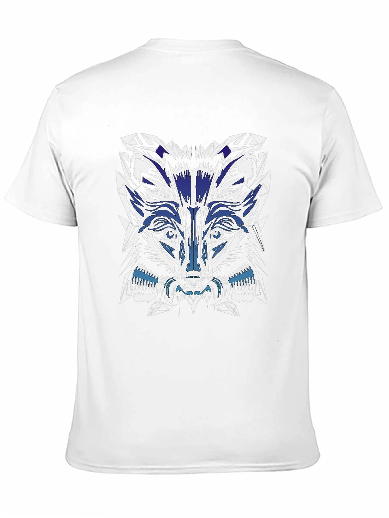 Geometric Wolf Graphic Tee - Black