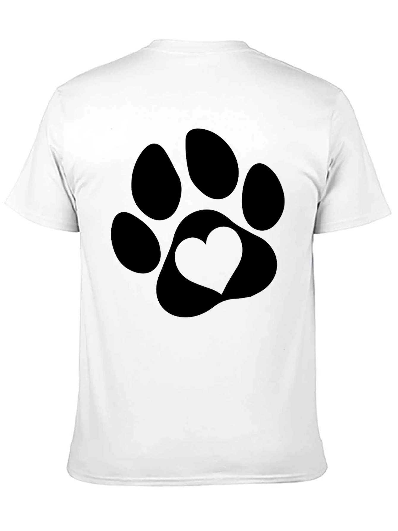 Heart Paw Print Black T-Shirt