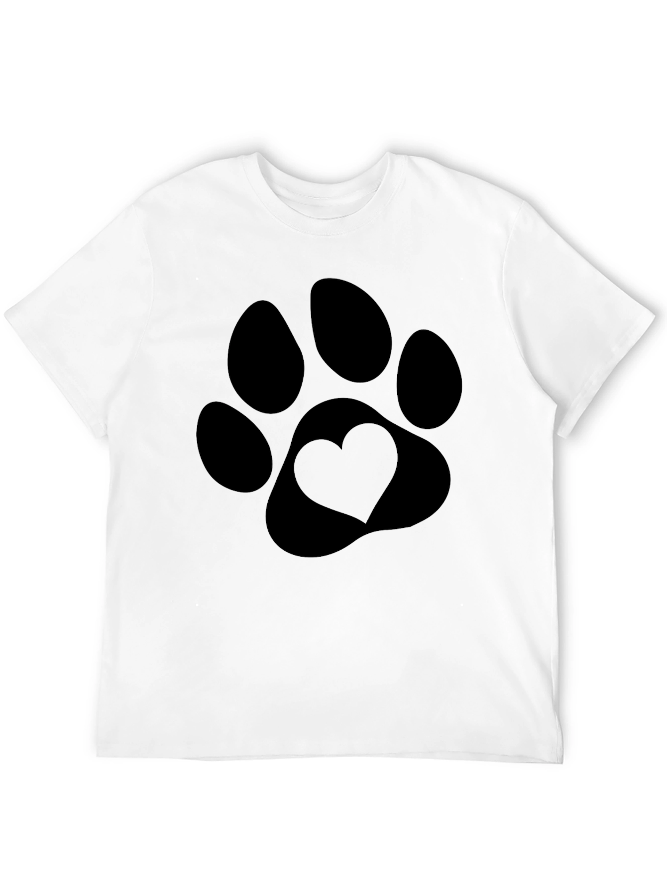 Heart Paw Print Black T-Shirt