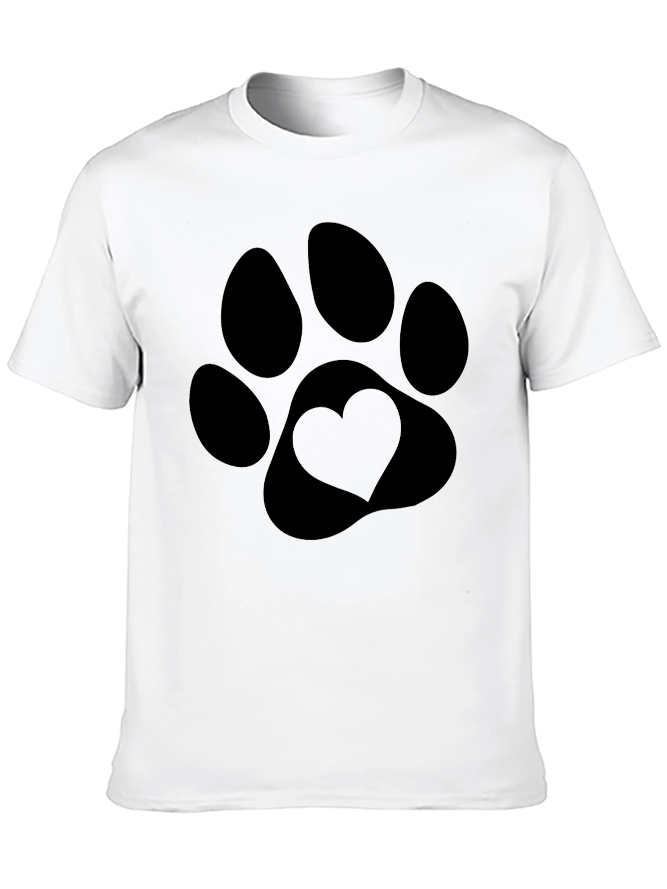 Heart Paw Print Black T-Shirt