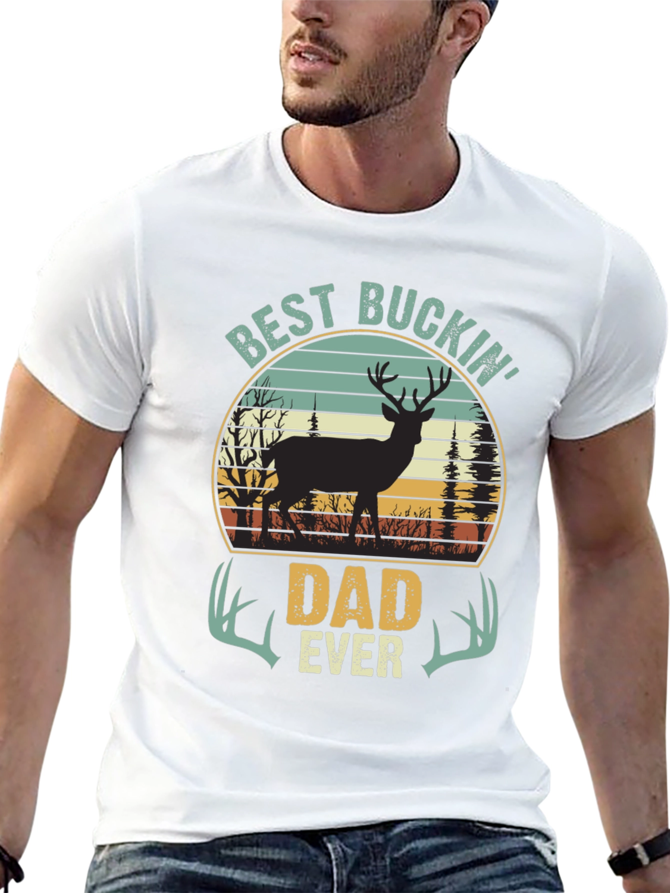 Best Buckin Dad Ever T-Shirt - Hunting Dad Tee